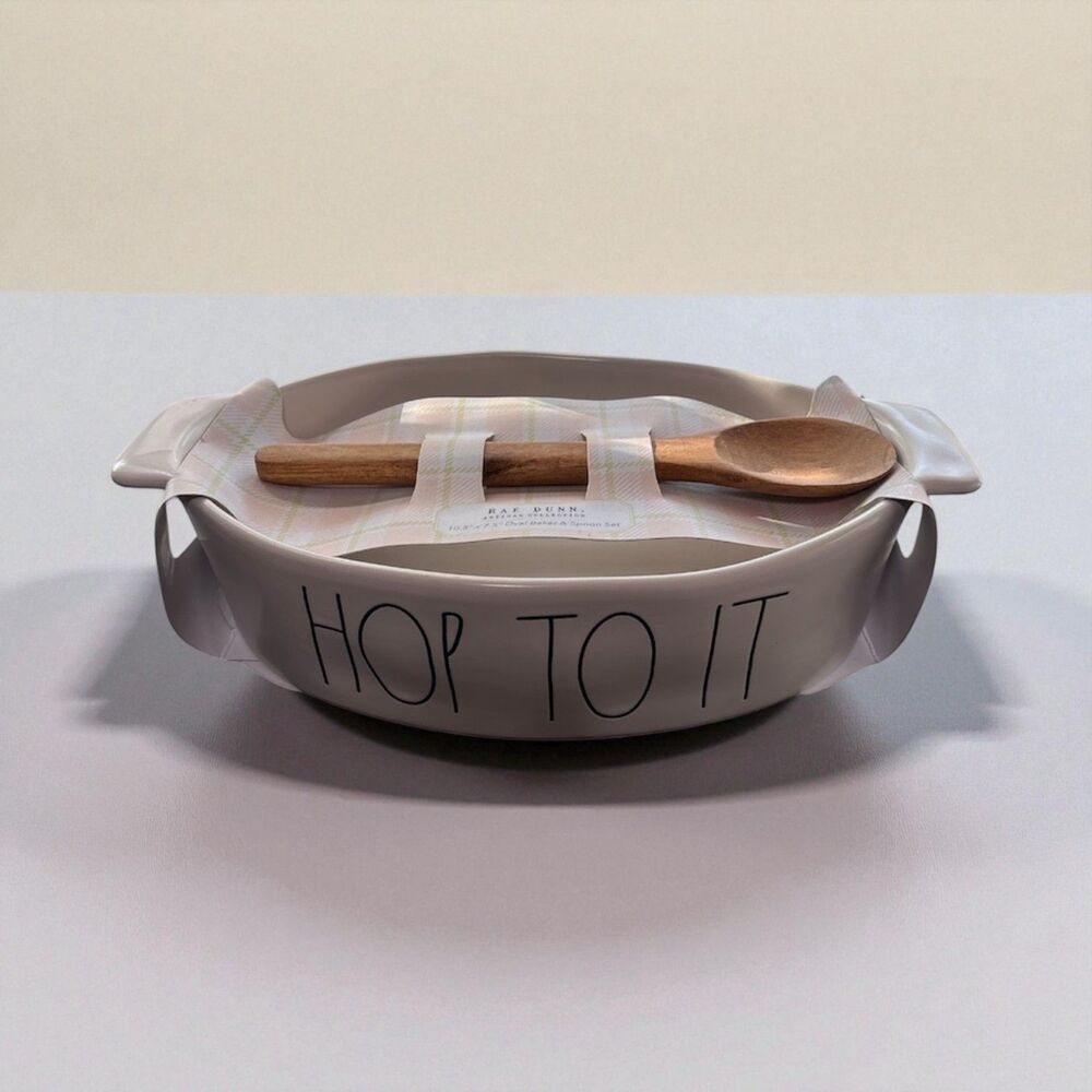 Rae Dunn Hop To It Ceramic Casserole Dish